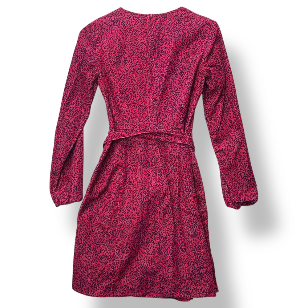 Boden Harriet Women Corduroy Belted Dress Red Navy Floral‎ US 4R Preppy Office - Picture 3 of 9
